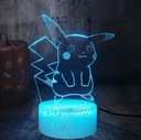 NOČNÁ LAMPA Pokemon Pikachu 3D 16 FAREB + DIAĽKOVÉ