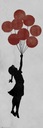 Banksy Girl and Balloons - plagát 53x158 cm
