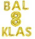 Sada balónov Nápis BAL 8 TRIEDY, zlatá