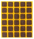 Samolepiace plstené podložky hnedé 15x15 30 ks