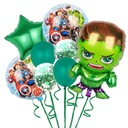 Sada fóliových balónov AVENGERS HULK, 5 ks