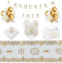 Súprava prijímania COMMUNION Balóniky Stôl Runner Banner NAME