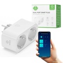 Dvojitá inteligentná zásuvka WIFI Tuya SMART Wattmeter programátor WOOX