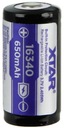 XTAR 16340-65PCM 650mAh Li-ION Protecte 3,7V 1,95A