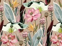 JERSEY FLORAL ART FLOWERS ELASTÁNOVÁ DIGITÁLNA TLAČ