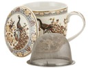Hrnček s infuzérom Paw Brown orientálny porcelánový infuzér 350 ml
