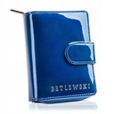 Betlewski Dámska kožená peňaženka malá, lakovaná, trojdielna, zapínaná