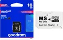 ADAPTÉR MS PRO DUO + ​​GOODRAM 16GB CLASS10 SONY PSP