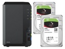 Synology DS223 2GB + 2x 8TB Seagate NAS server