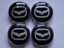 4x Stredové krytky Emblémy na ráfiky MAZDA 60 mm, čierne