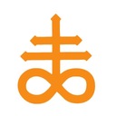 Oranžový štýl Brimstone Satanic Cross Na
