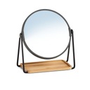 Kozmetické zrkadlo, 1x / 2x, bambus/čierne