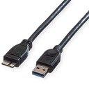 Kábel USB 3.2 Gen 1 A-B M/M, čierny, 0,15 m