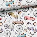 Látka 100% bavlna Retro racing 1MB