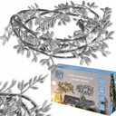 DEKORATÍVNY VANEC LED LISTOVÝ VENEC STRIEBORNÝ KRÉMOVÝ + 3x AA