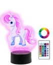 3D vytlačená LED poník Nočná lampa Meno koňa