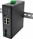 PRIEMYSELNÝ SWITCH PoE+ DIN 4x RJ45 2x SFP Uplink