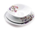 Sada tanierov VEČERA Pre 6 osôb Porcelánová Biela Kvetinová 18 ks Štvorc