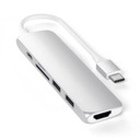 Satechi hliníkový adaptér USB-C na USB-C 2X USB 4K HDMI micro/SD