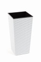 JEMNÝ KVETINÁČ, PRIEMER 25 CM, BIELY RATAN