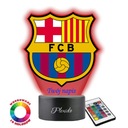 3D LED tlačená nočná lampa s názvom FC Barcelona