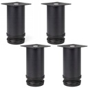 4x nastaviteľná nábytková noha fi50 ATM H-100mm BLACK SET