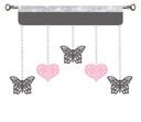 Závesová PANEL prelamovaná dekorácia Motýlie srdce Glamour girlanda