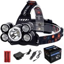 VÝKONNÁ HLAVOVÁ LAMPA 5 x LED T6 CREE NABÍJACIA HLAVOVÁ LAMPA