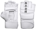 Kyokushin biele karate rukavice, päste, chrániče rúk pre 9-11 rokov M