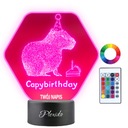 3D LED nočná lampa Capybara ako darček k narodeninám