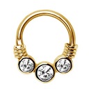Septum daith clicker náušnica, zlatá, 1,2/10
