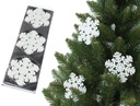Prívesky WHITE Stars Snowflake s trblietkami, 9 ks