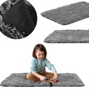 Huňatý mäkký huňatý kožušinový koberec, tmavosivý, protišmykový, 80x120 cm