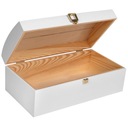 Biela drevená krabica, 34,5 x 18 x 13,8 cm