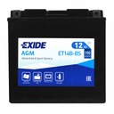 EXIDE ET14B-BS / YT14B-4 12V 12Ah 190A L+