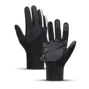 Zateplené, protišmykové rukavice na športový telefón (veľkosť M) - čierne
