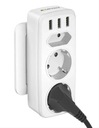 Elektrická zásuvka 3 bežné + 3 USB A, rozbočovač Lencent biely 6v1 3x USB A