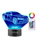 Nočné svetlo do auta Dodge Charger 2019 Darček na gravírovanie vášho nápisu 3D LED