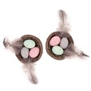 Mini dekoratívne objímky 5,5 cm, 2 ks perové vajíčka