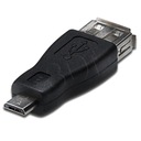 Akyga USB F - Micro USB M čierny adaptér