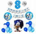 Set of Sonic Balloons Banner 8 Birthday Name