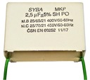 ŠTARTOVACÍ KONDENZÁTOR 2,5uF 450V- SYBA