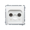 Biela priechodná R-TV anténna zásuvka BASIC