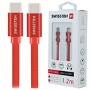 SWISSTEN USB kábel typu C USB-C 1,2m 3A červený