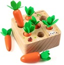 Drevená montessori hračka mrkvová skladačka