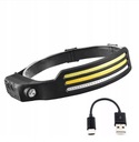 VÝKONNÁ ČELOVÁ LAMPA 3 PRUHOVÝ LED COB SNÍMAČ POHYBU