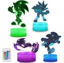 RGB LED nočná lampa s diaľkovým ovládaním, Sonic 3D, 4 panely