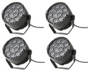 4x FRACTAL PAR LED 12X3W FLAT PAR RGBW 3V1 DMX