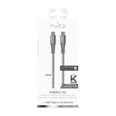 PURO Fabric K2 USB-C/USB-C plot kábel 1,2m