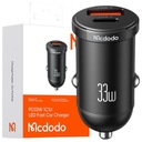 MCDODO VÝKONNÁ RÝCHLA NABÍJAČKA DO AUTA PRE TELEFÓN 2X USB USB-C 33W LED